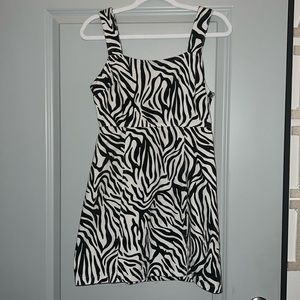 BaeVely Zebra Denim Mini Dress